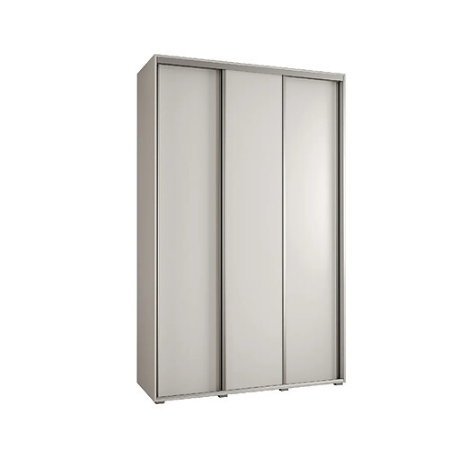 Abiks Meble Armoire à portes coulissantes Davos 1 235.2 x 160 x 45 3 portes coulissante (Blanc/Noir/Argent)