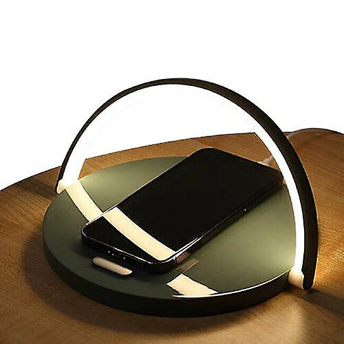 Universal Lampe de table à LED Lampe de lecture Lampe de chevet avec chargeur sans fil rapide (noir)