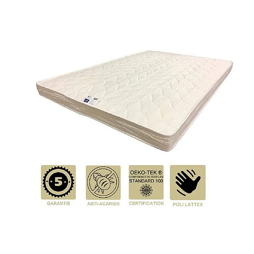 Literie Julien Matelas Soutien Très Ferme Mémoire de Forme Pour Canapé Lit + Alèse 120x190 x 9 cm + Oreiller Visco - 5 zones de Confort - Ame Poli Lattex Haute Résilience - Hypoallergénique