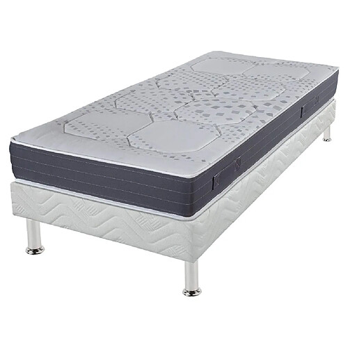 Ebac Matelas et sommier tapissier 90x190 Latex - Louxor - Soutien ferme - Made in France