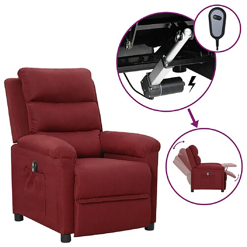 vidaXL Fauteuil inclinable électrique Rouge bordeaux Tissu