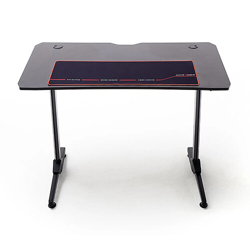 Pegane Table de bureau gamer, table de jeu en bois imitation carbone coloris noir / pieds en métal - Longueur 110 x Hauteur 75 x Profondeur 60 cm