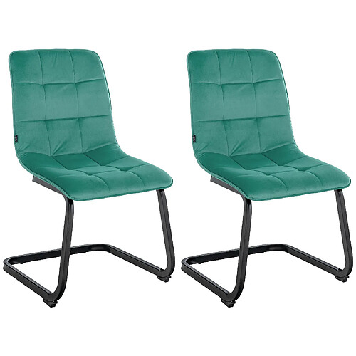 Non Lot de 2 chaises de salle à manger en velours Vermont