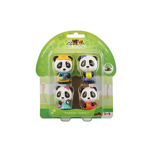 Pack de 4 personnages Klorofil Famille Panda