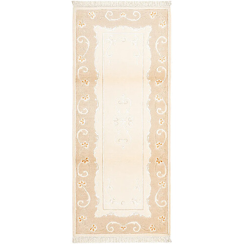 Vidal Tapis de couloir en laine 203x84 beige Darya