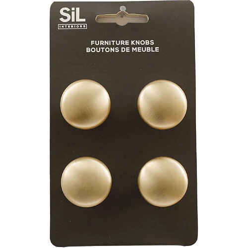 Sil Ensemble de 4 boutons de meuble en alu doré.