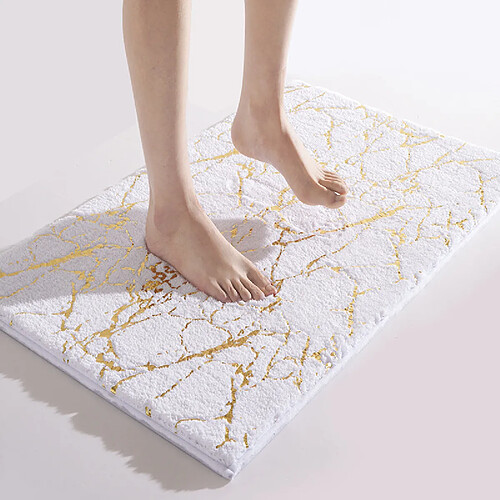 LUUCOZK Tapis de bain antidérapants absorbants à séchage rapide pour salle de bain - Blanc neige-50 x 80cm