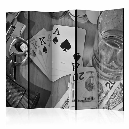 Paris Prix Paravent 5 Volets Cards : Black & White 172x225cm