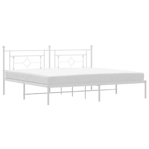 Maison Chic Cadre/structure de lit métal et tête de lit pour adulte - Lit Moderne Chambre blanc 193x203 cm -MN22718