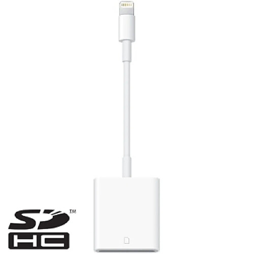 Wewoo Adaptateur blanc pour iPad mini / mini 2 Retina, Air / 4, iPhone 6 / 6s / 6 Plus / 6s Plus Version Lecteur de carte SD,