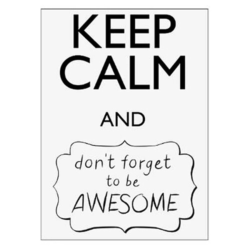 Sticker Mural Keep Calm """"Awesome"""" 30x40cm Noir