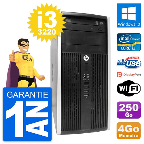 PC Tour HP Pro 6300 CMT Intel i3-3220 RAM 4Go Disque Dur 250Go Windows 10 Wifi · Occasion