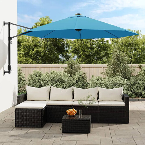 vidaXL Parasol mural bleu marine 290 cm