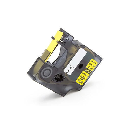 vhbw cassette à bande cartouche noir sur jaune pour imprimante d´étiquette Dymo RhinoPro 3000, 5000, 6000 remplace Dymo 18056.