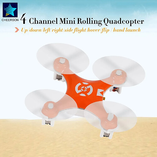 Universal Hélicoptère télécommandé Avion radiocommandé Mode sans fil Drone Quadcopter Mini pour CX 10 2.4G 4CH 6.16CH Jouet télécommandé(Orange)