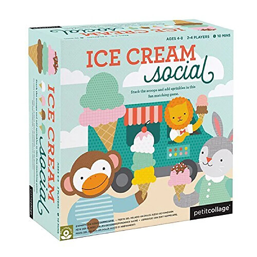 Petit Collage Ice Cream Social: Stack The Scoops and Add Sprinkles in This Fun Matching Card Game