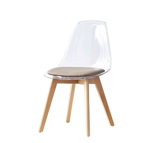 Chaise de Salle à Manger DKD Home Decor Beige Bois Polycarbonate (54 x 47 x 81 cm)