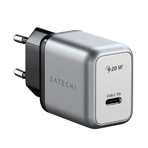 Chargeur Secteur USB-C Power Delivery 20W Design Compact Satechi Gris Sidéral