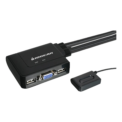 iogear 2-Port USB KVM Switch commutateur écran, clavier et souris Noir