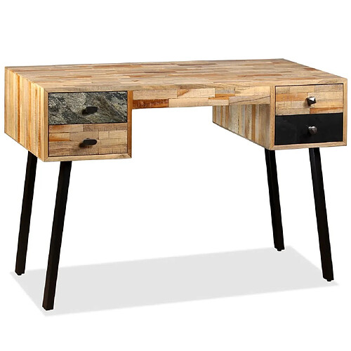 Maison Chic Bureau solide,Table de travail,Bureau d'ordinateur Teck de récupération massif 110 x 50 x 76 cm -GKD11262