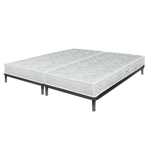 Ebac Matelas et sommier 2x90x190 Mousse - Morgan - Soutien ferme - Fabriqué en France