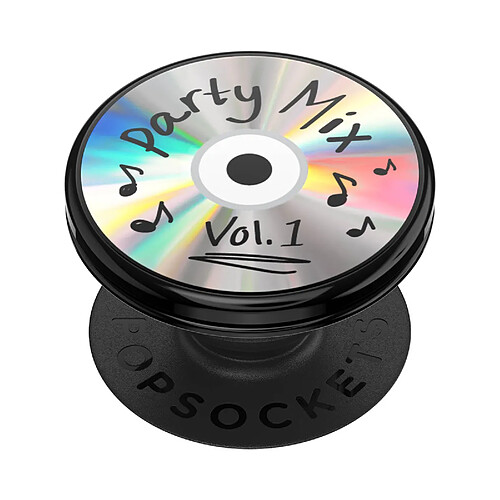 Avizar Popsockets PopGrip Design Party Mix pour Smartphone, Bague et Support Universel Noir