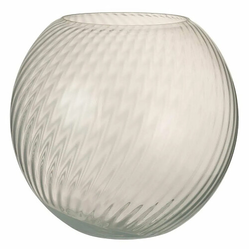 Paris Prix Vase Design en Verre Canne Rond 25cm Blanc