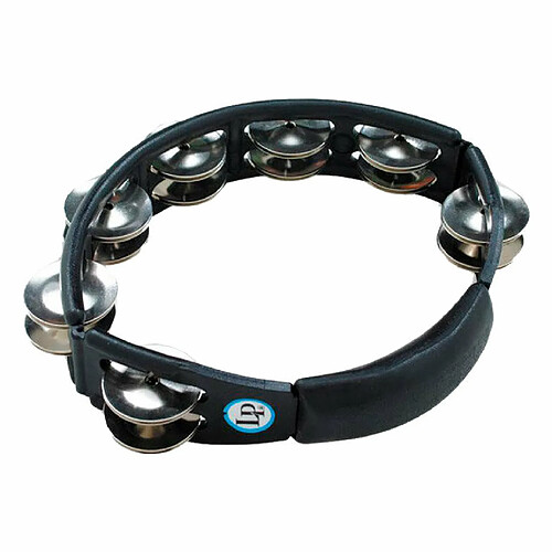 Cyclops Dimpled Jingle Tambourine Steel Jingles Black Hand Held LP150 Latin Percussion