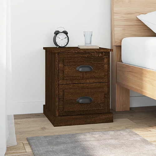 Maison Chic Tables de chevet 2pcs - Table basse Table de nuit - chêne marron 39x39x47,5cm bois ingénierie -MN77173