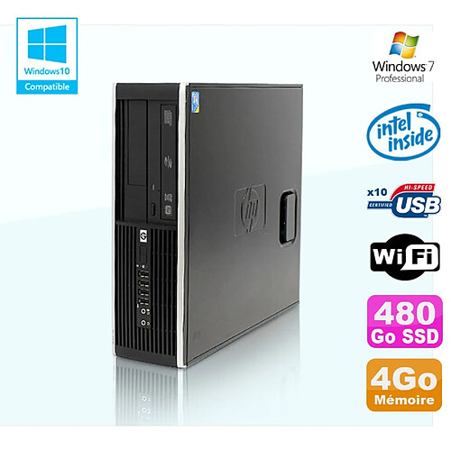 PC HP Compaq Elite 8100 SFF G6950 2,8 GHz 4Go 480Go SSD Wifi Graveur W7 Pro · Occasion