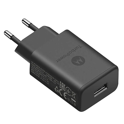 Chargeur Secteur Motorola Original, USB TurboPower 15W Noir