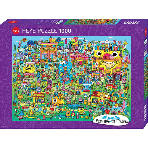 Heye - PUZZLE 1000 pièces - P. A. M. F. DOODLE VILLAGE