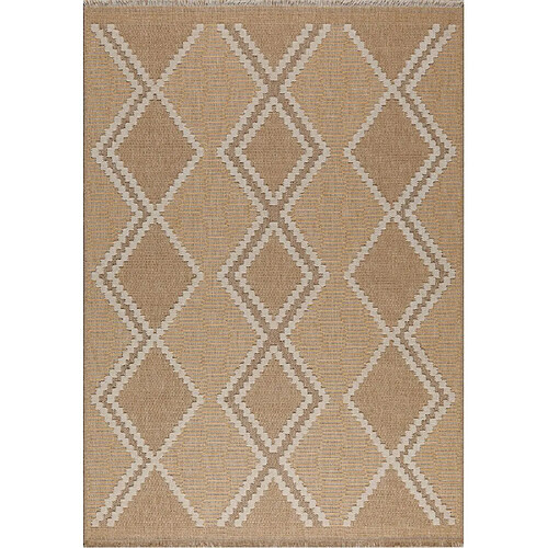 Jardindeco Tapis intérieur extérieur aspect jute jaune Tijuana 9048 180 x 67 cm.