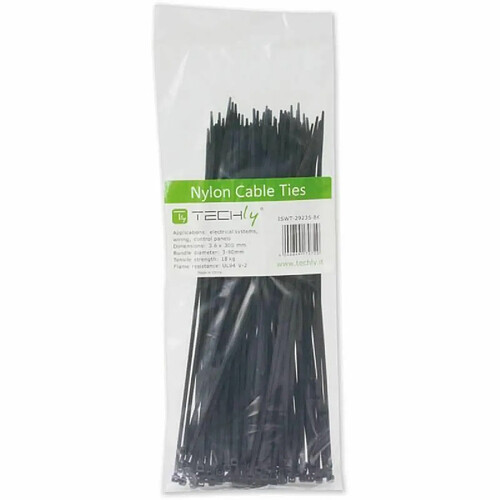 Techly Pince en nylon 100 x 2.5mm 100pcs noir