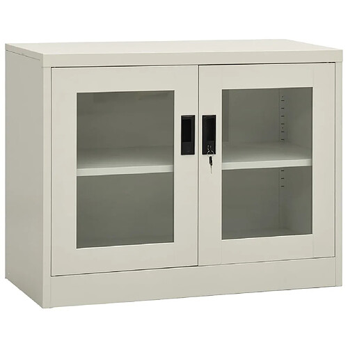 vidaXL Armoire de bureau Gris clair 90x40x70 cm Acier