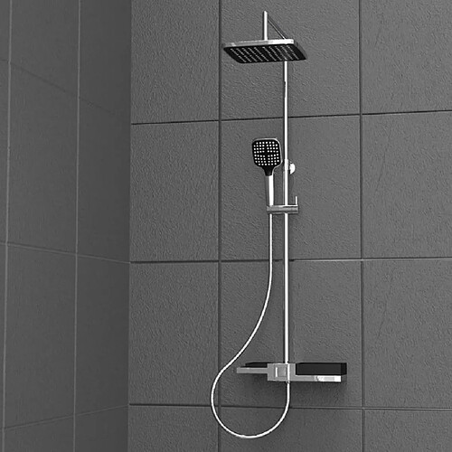 SCHÜTTE Ensemble de douche au-dessus de tête BLUEPERL Chrome