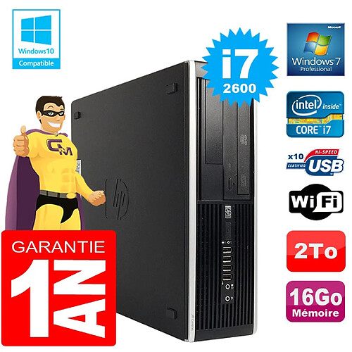 PC HP Compaq 8300 SFF Core I7-2600 Ram 16Go Disque 2 To Graveur DVD Wifi W7 · Occasion