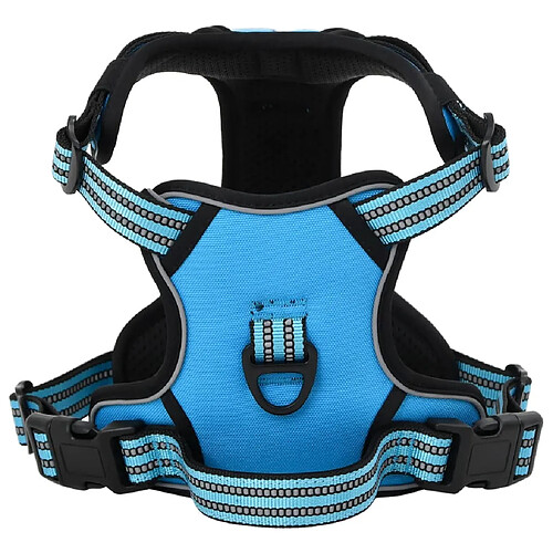 vidaXL Harnais pour chien avec laisse et collier réglables bleu L