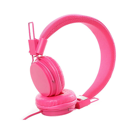 LUUCOZK EP05 Casque filaire 3,5 mm Casque de jeu stéréo haute fidélité pour ordinateur - Rose rouge