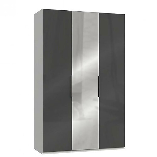 Inside 75 Armoire penderie LISEA 2 portes verre anthracite 1 porte miroir 150 x 236 cm HT