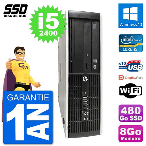 PC HP Compaq Pro 6300 SFF Intel i5-2400 RAM 8Go SSD 480Go Windows 10 Wifi · Occasion