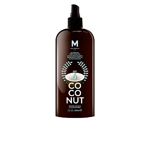 Mediterraneo Sun. COCONUT suntan oil dark tanning SPF6 200 ml Hommes et Femmes.