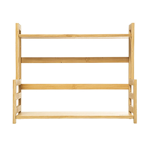 Pegane Etagère de rangement en bambou coloris naturel - Longueur 40,5 x Profondeur 18 x Hauteur 33,5 cm