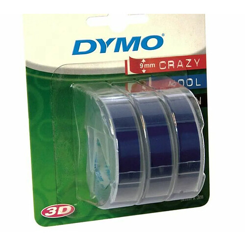 Dymo Ruban de Marquage 3D 9 mm x 3 m - Blanc sur Bleu (Lot de 3)