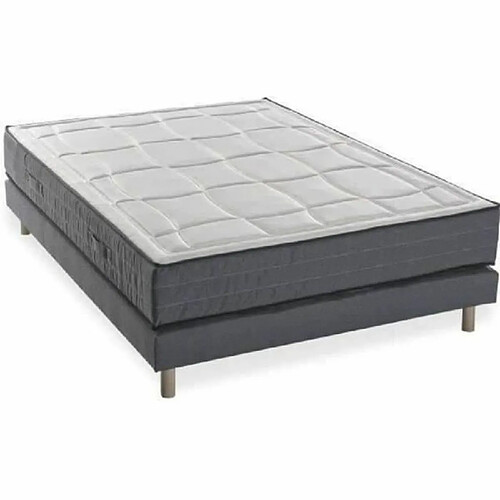 DEKO DREAM Sommier + matelas ferme à mémoire de forme 5 zones 140 x 190 x 28 cm