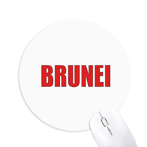 Universal Brunei Country Name Red Mousepad Round Rubber Mouse Pad non glissée jeu