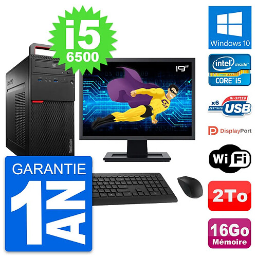 PC Tour Lenovo M700 Ecran 19" Intel i5-6500 RAM 16Go Disque 2To Windows 10 Wifi · Occasion