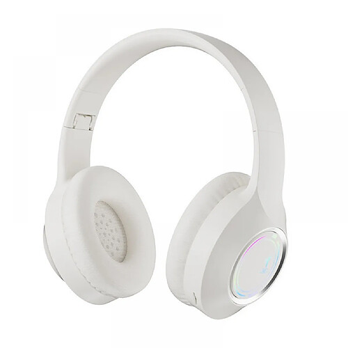 General Casque Bluetooth sur l'oreille, casque stéréo pliable léger sans fil et filaire avec micro, contrôle du volume, casque Bluetooth 5.3 pour iPad/voyage/tablette/PC(Blanc)