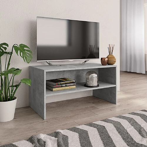 Maison Chic Meuble TV scandinave - Banc TV pour salon Gris cement 80 x 40 x 40 cm Aggloméré -MN46031