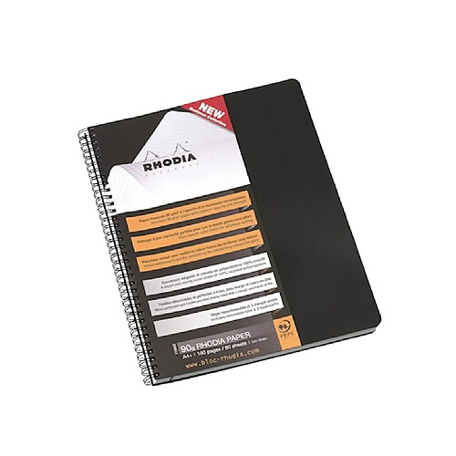 Clairefontaine Cahier Rhodiactive A4+ petits carreaux- 160 pages